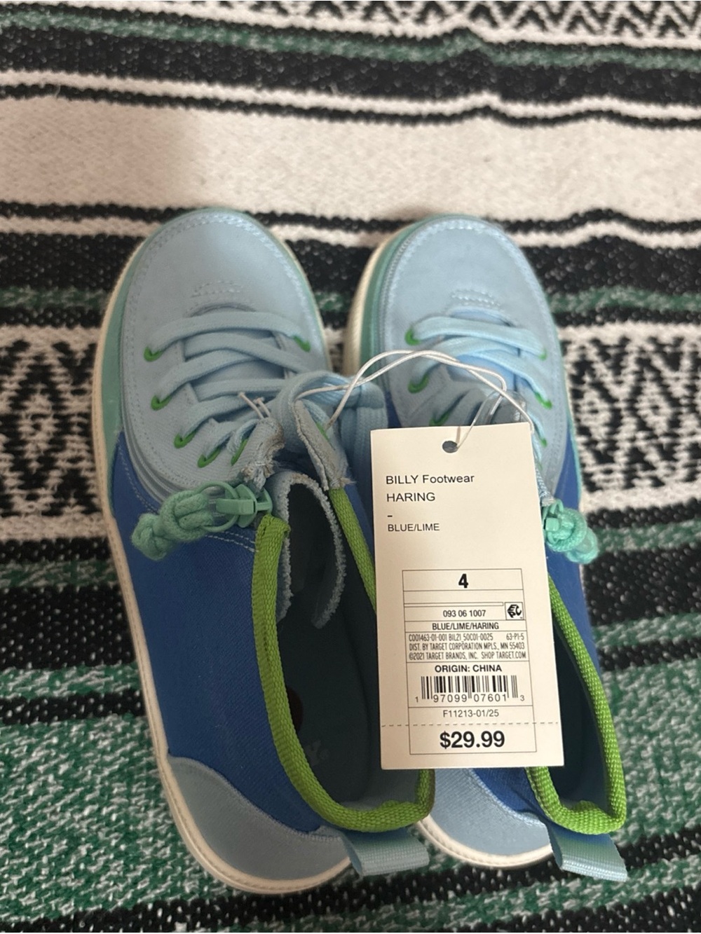 BILLY Footwear Kids' Haring Sneakers in Blue/Lime